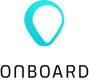 Drop shaped logo in blue with Onboard written by the side of it